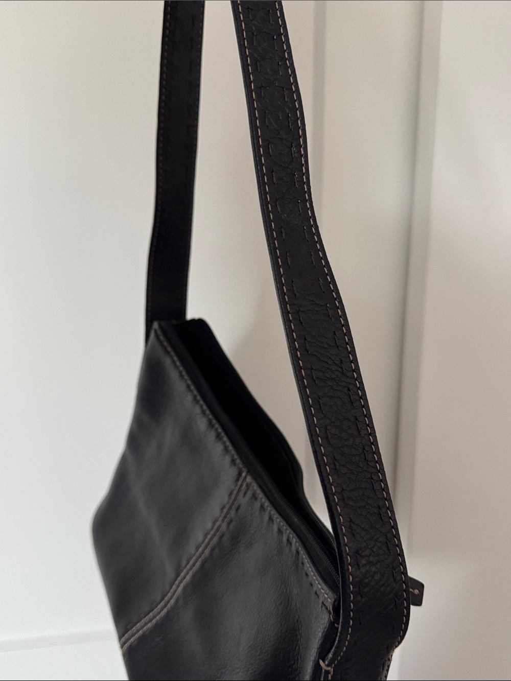 Fossil Pebbled Leather Shoulder Bag in Chocolate Brown - Picture 9 of 9